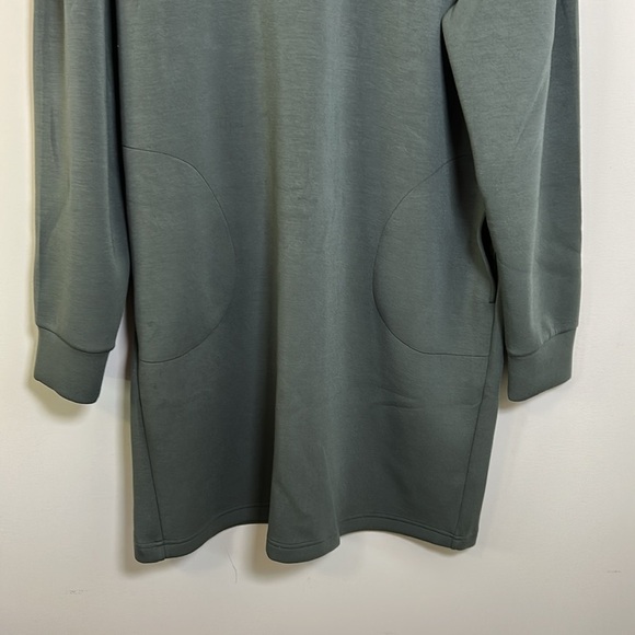 Spanx AirEssentials Crew Neck Dress Dark Olive Lightweight Pockets Shift Sz XL - Picture 3 of 12